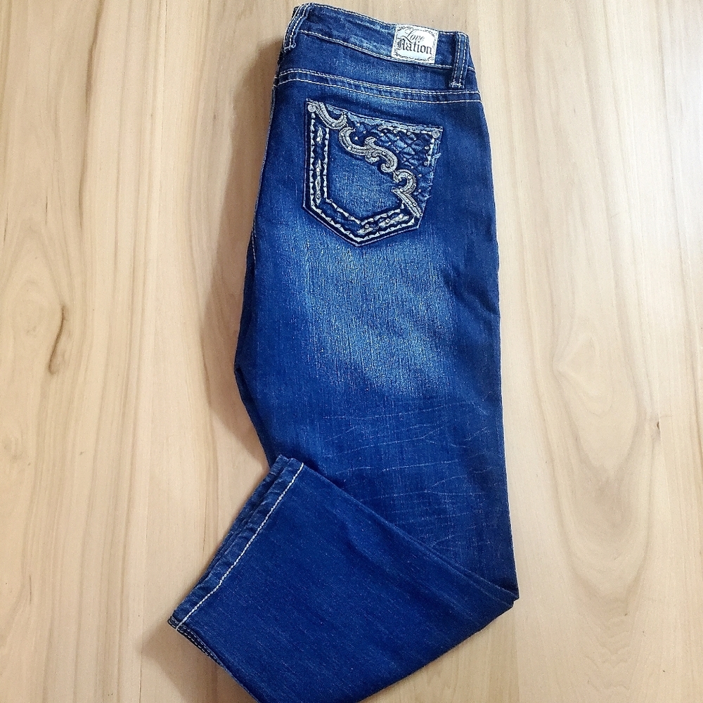 Love Nation Denim Straight Leg Capris, Size 12